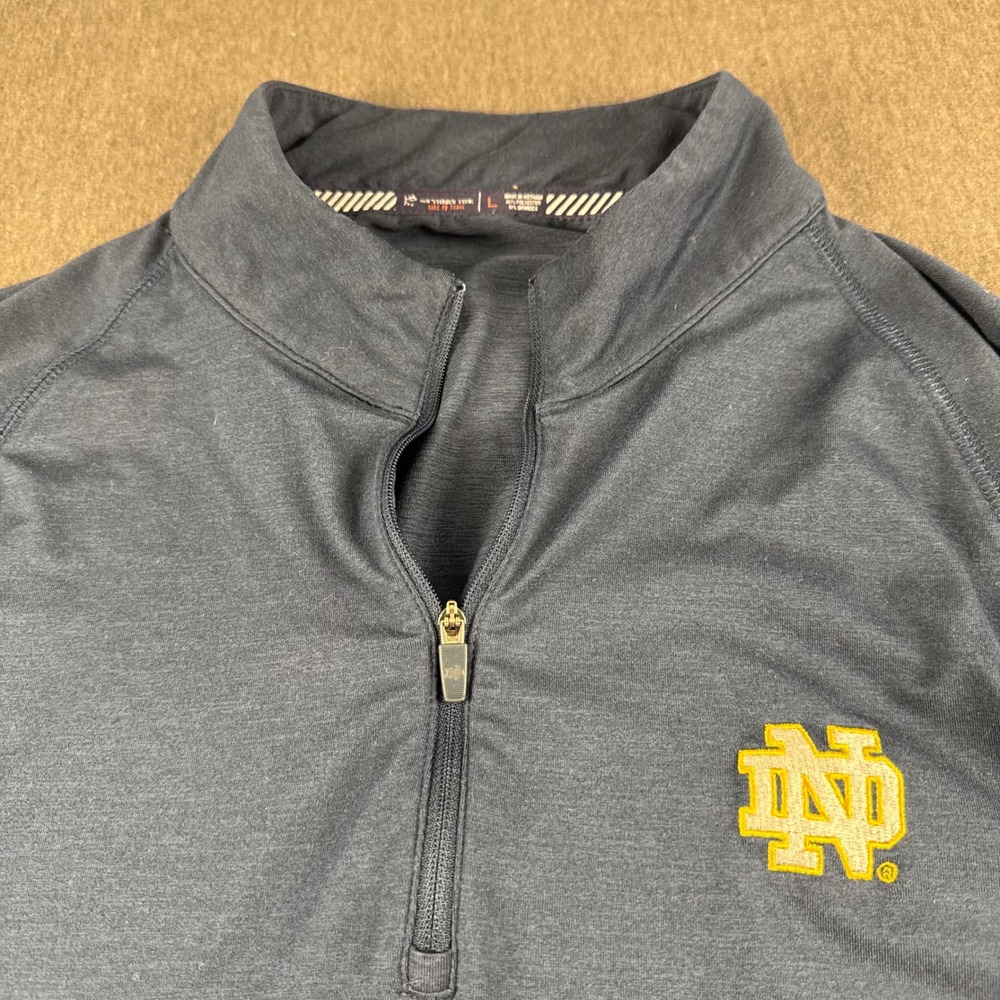 Southern Tide Notre Dame Irish Tide to Trail Quarter Zip Pullover Navy Mens L